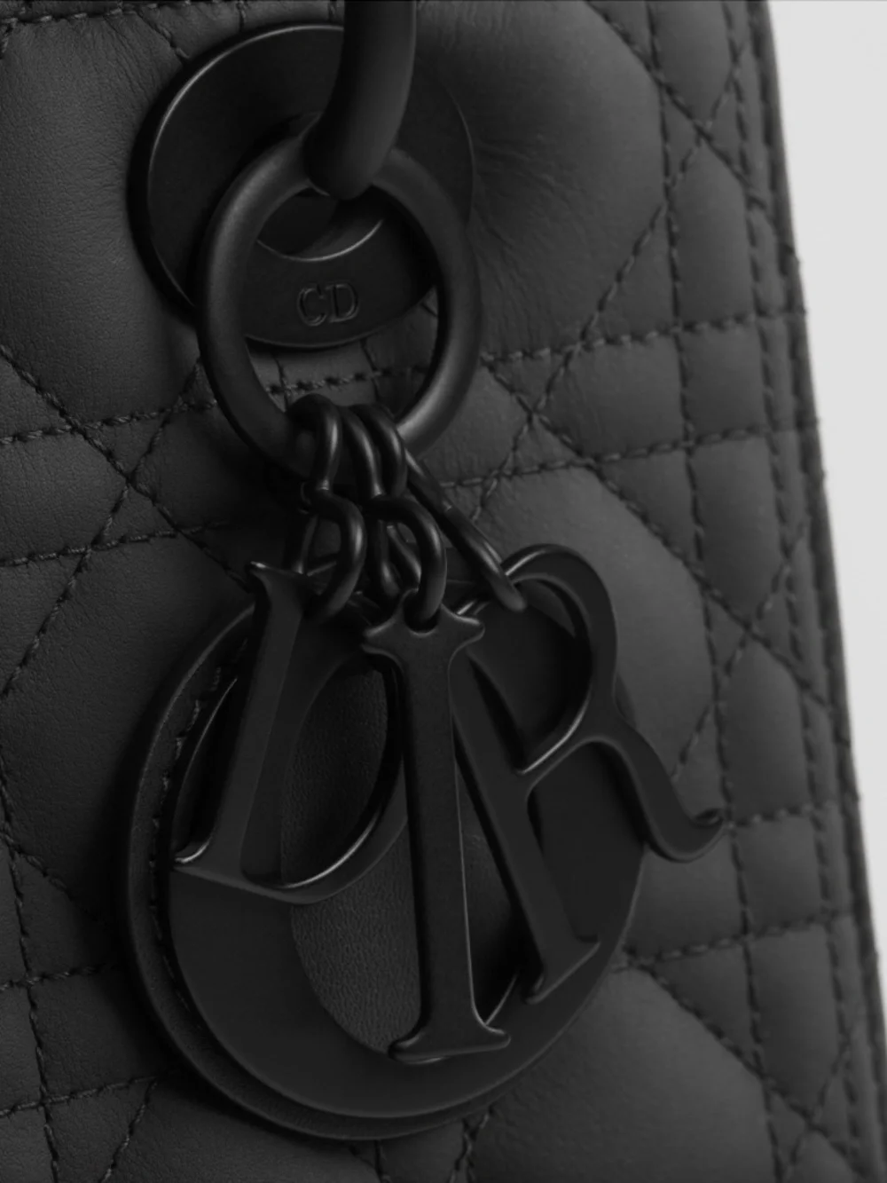Medium Lady Dior Bag Black Ultramatte Cannage Calfskin